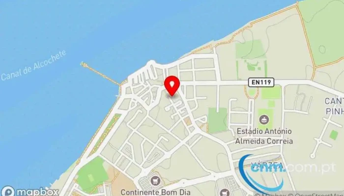 mapa de Loja CTT Correios em Alcochete