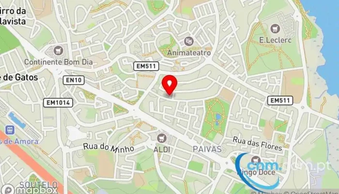 mapa de Loja CTT Correios, Banco em Amora