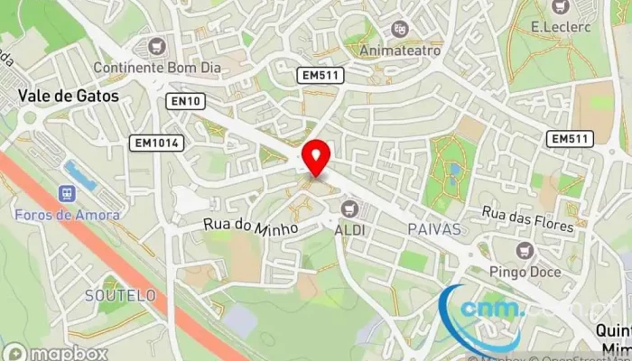 mapa de Loja CTT Correios em Amora