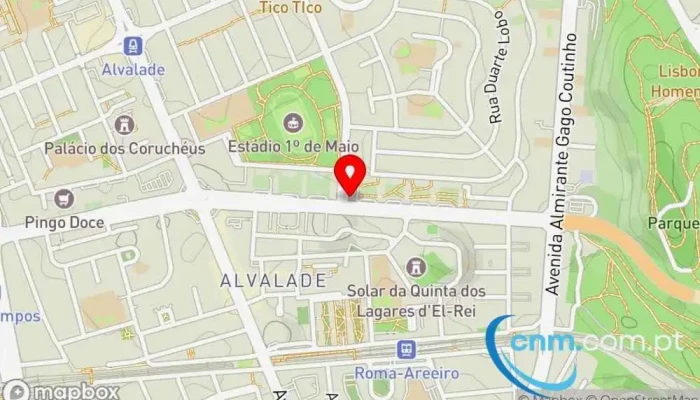 mapa de Marco do Correio Correio em Lisboa