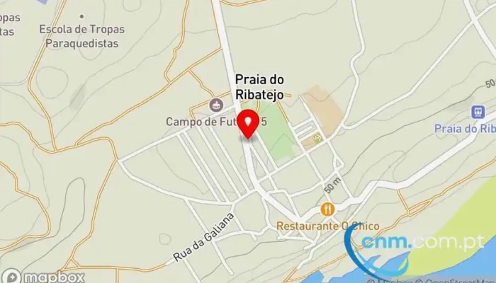 mapa de Papelaria Almourol Quiosque, Casa de jogos de azar, Correios em Praia do Ribatejo