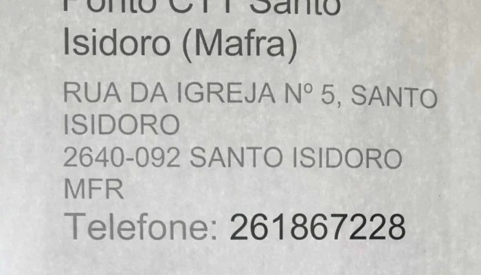Ponto Ctt -  Correios - Santo Isidoro