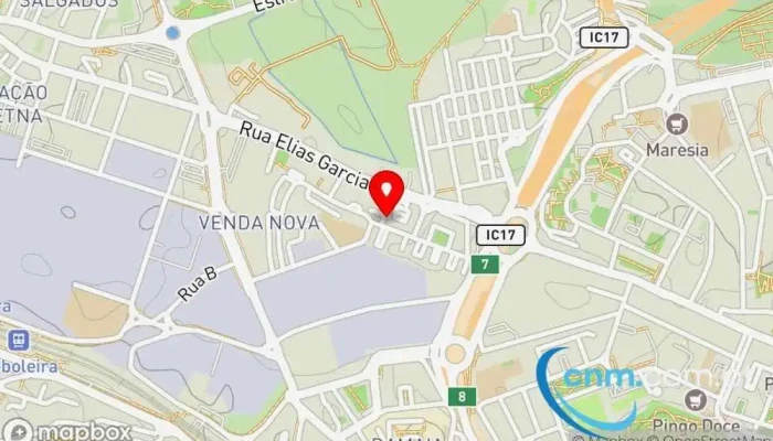 mapa de Ponto CTT Correios em Amadora