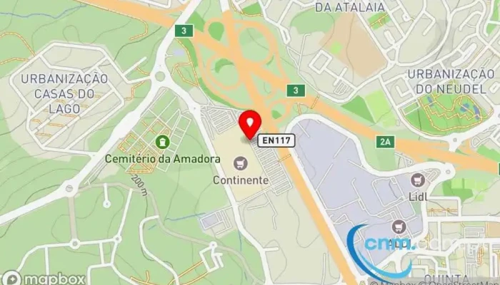 mapa de Ponto CTT Correios em Amadora