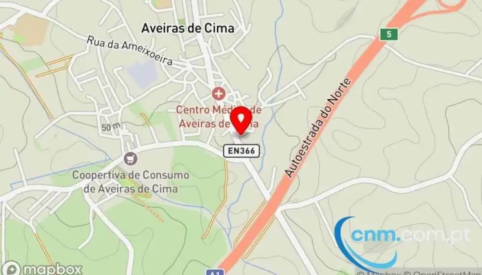 mapa de Ponto CTT Correios em Aveiras de Cima