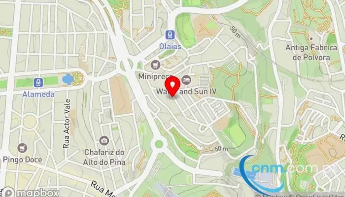 mapa de Ponto CTT Correios em Lisboa