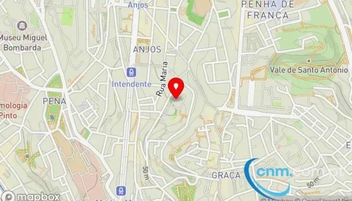 mapa de Ponto CTT Correios em Lisboa