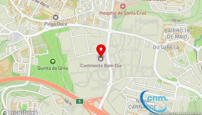mapa de Ponto CTT Correios em Carnaxide