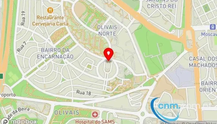 mapa de Ponto CTT Correios em Lisboa