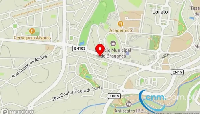 mapa de Ponto CTT Correios em Bragança
