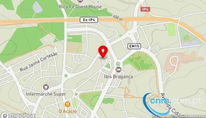 mapa de Ponto CTT Correios em Bragança