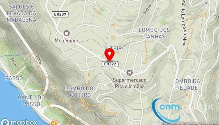 mapa de Ponto CTT Correios em Canhas