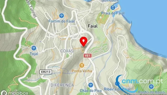 mapa de Ponto CTT Correios em Faial