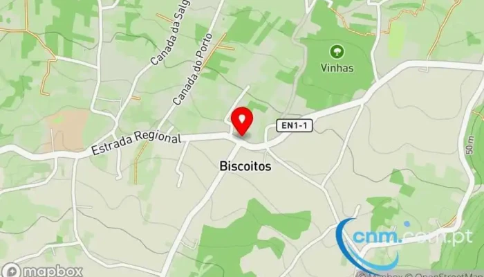 mapa de Ponto CTT Correios em Biscoitos