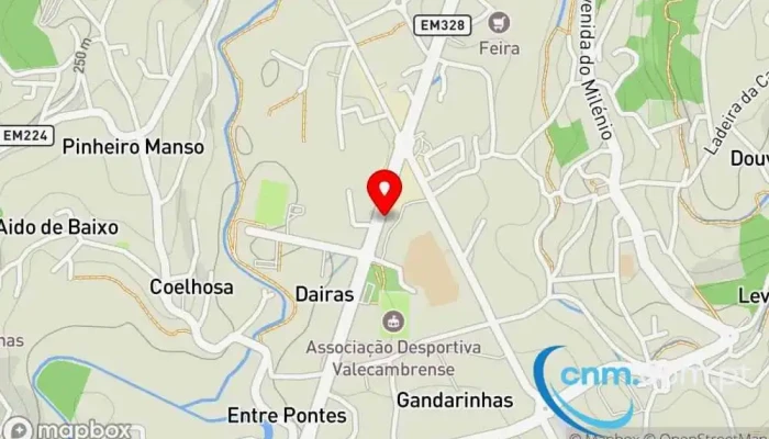 mapa de Ponto CTT Correios em Vale de Cambra