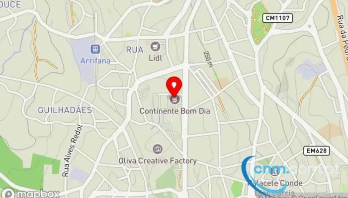 mapa de Ponto CTT Correios em São João da Madeira