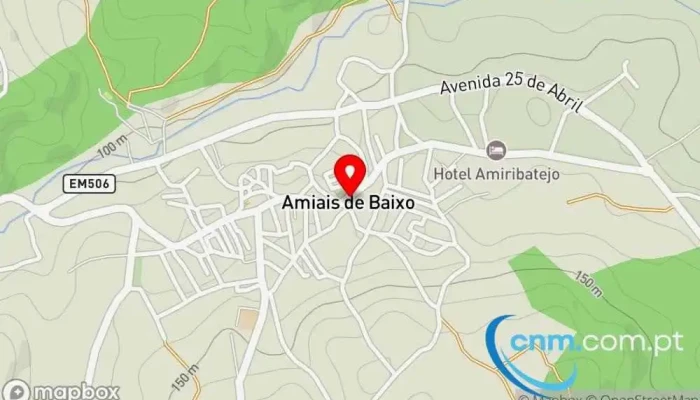 mapa de Ponto CTT Correios em Amiais de Baixo