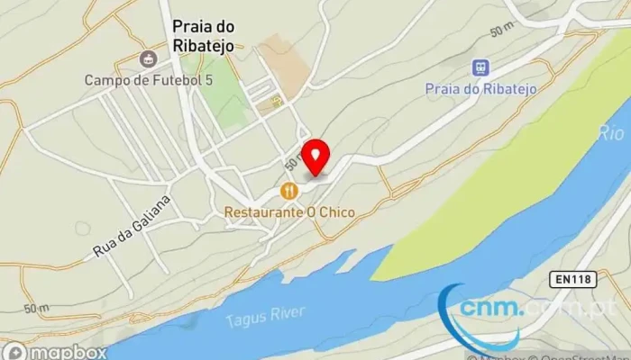 mapa de Ponto CTT Correios em Praia do Ribatejo