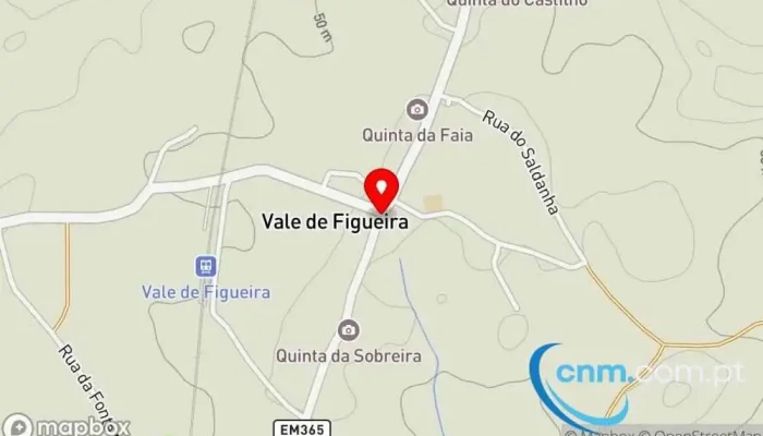mapa de Ponto CTT Serviço de frete e correio em Vale de Figueira