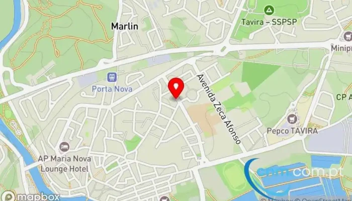 mapa de Ponto CTT Correios em Tavira