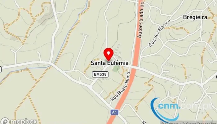 mapa de Ponto CTT Correios em Leiria