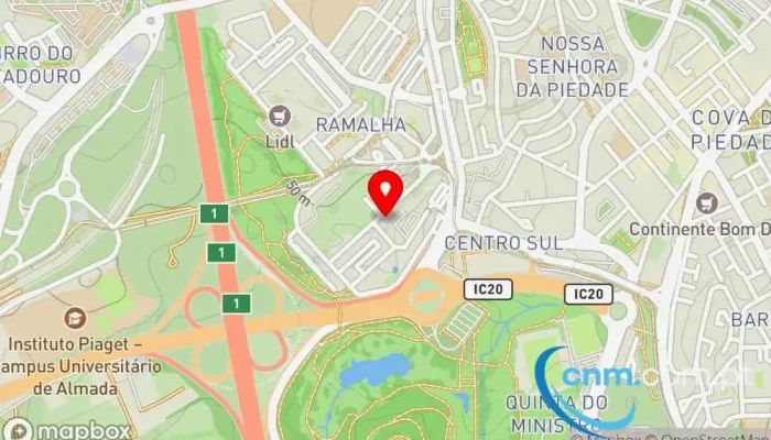 mapa de Ponto CTT Correios em Almada