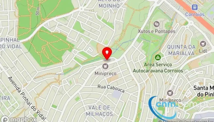 mapa de Ponto CTT Correios em Corroios