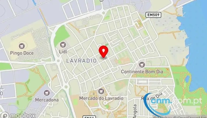 mapa de Ponto CTT Correios em Lavradio