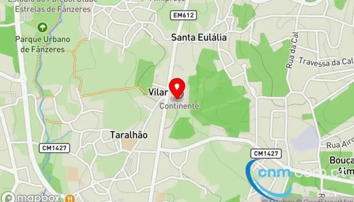 mapa de Ponto CTT Correios em Fânzeres