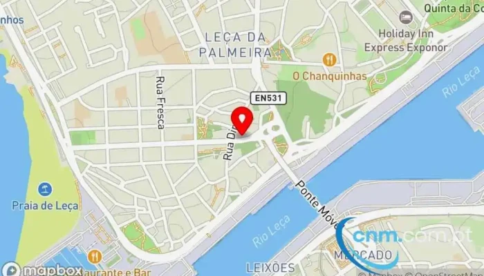 mapa de Ponto CTT Correios em Leça da Palmeira