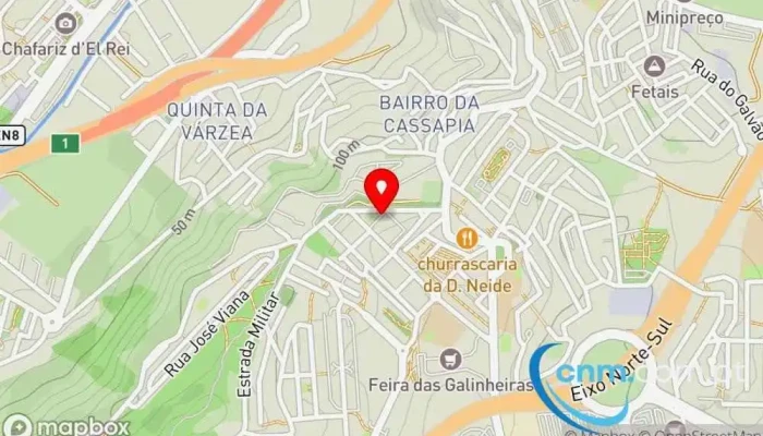 mapa de Ponto CTT Santa Clara Correios em Lisboa