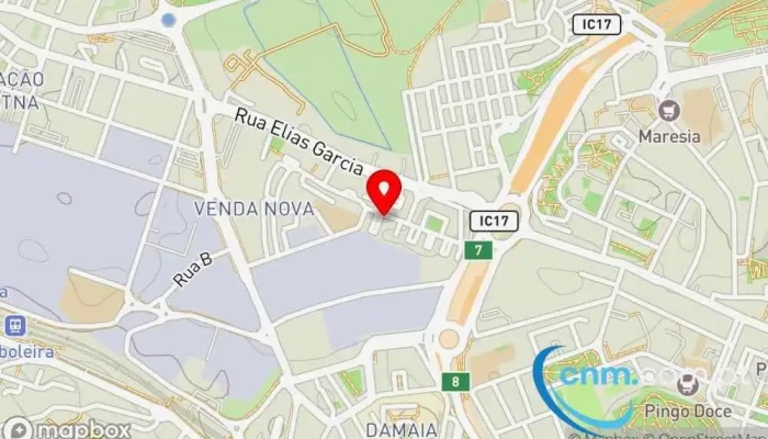 mapa de Posto de Correios da Venda Nova Correios em Amadora