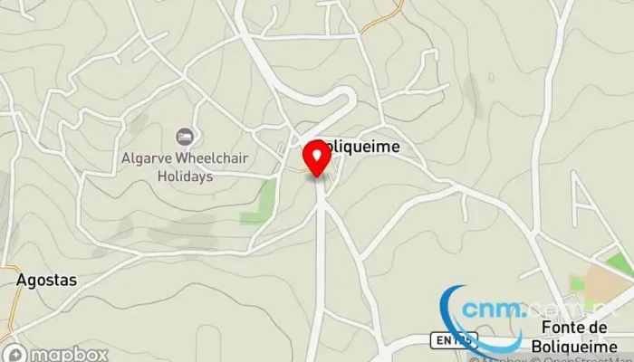 mapa de Posto de Correios de Boliqueime Correios em Boliqueime