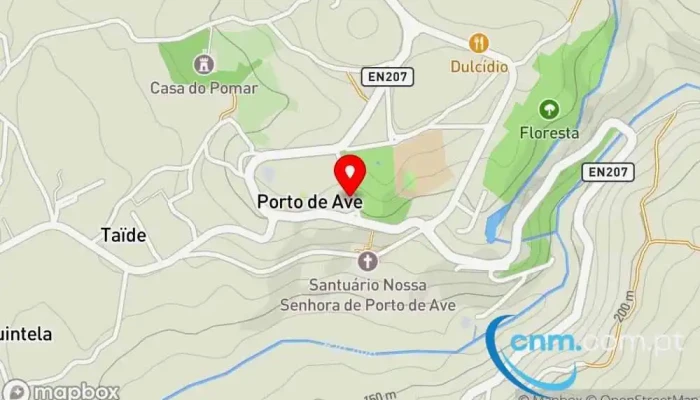 mapa de Posto de Correios de Porto D'Ave Correios em Taíde