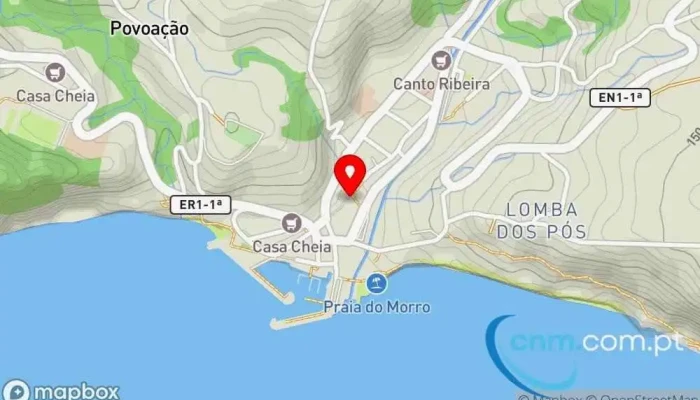 mapa de Posto de Correios de Povoação Correios em Povoação