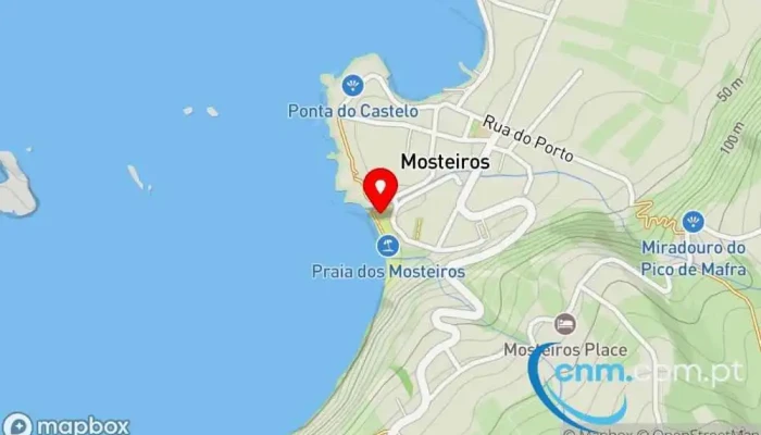 mapa de Praia dos Mosteiros Praia em Mosteiros