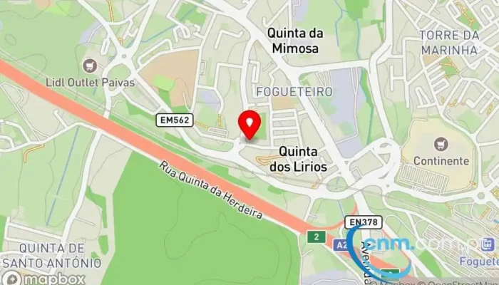 mapa de Premium Green Mail Amora Correios em Amora