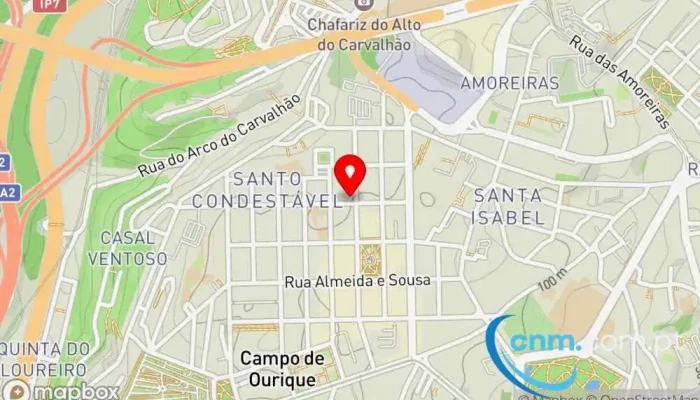 mapa de UPS Access Point Serviço de frete e correio, Serviço de entregas expresso em Lisboa