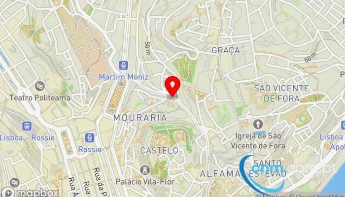 mapa de UPS Access Point Serviço de frete e correio, Serviço de entregas expresso em Lisboa